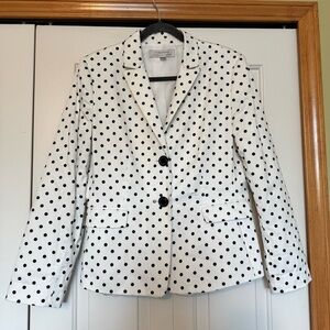Tahari White and Black Polka Dot Blazer